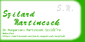 szilard martincsek business card